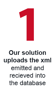 Our solution uploads the XML emitted and recieved into the database